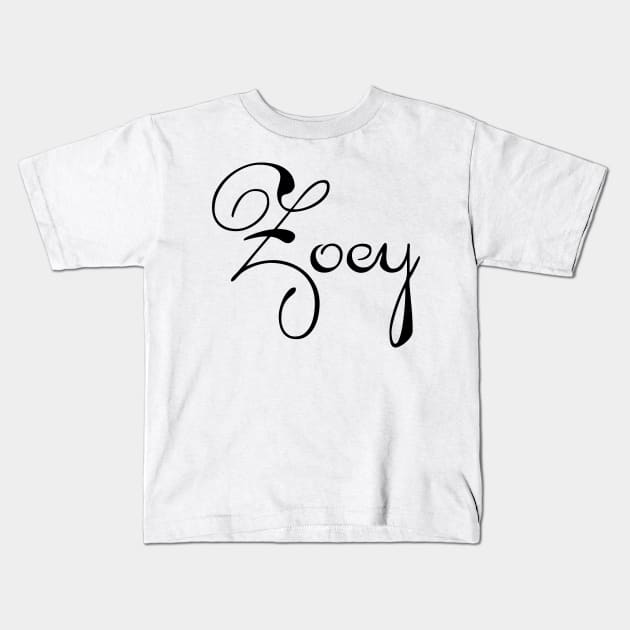 Pick your name. Zoey Kids T-Shirt by CatCoconut-Art